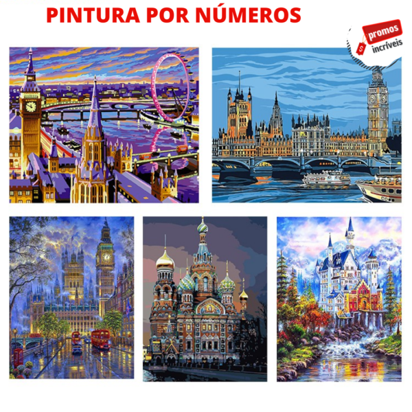 Pintura Por Números - Pintura Guiada - Arte de Parede com Alta Qualidade DIY - DROFE (40x50cm) MUITAS OPÇÕES - Image 3