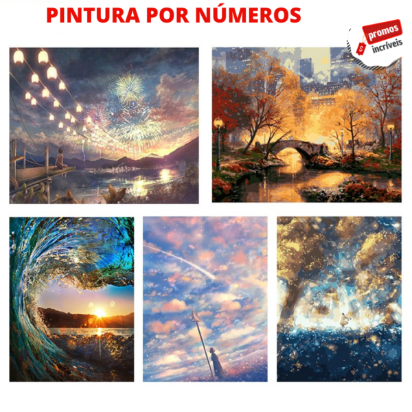 Pintura Por Números - Pintura Guiada - Arte de Parede com Alta Qualidade DIY - DROFE (40x50cm) MUITAS OPÇÕES - Image 2