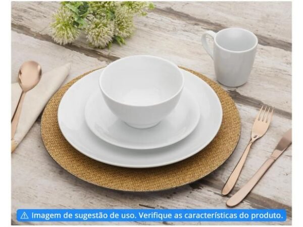 Aparelho de Jantar 16 Peças Schmidt Porcelana - Redondo Branco Universal