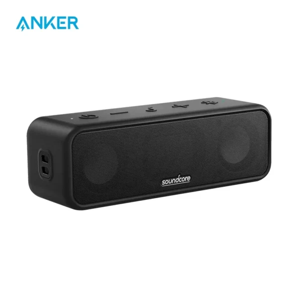 Soundcore by Anker, Soundcore 3 caixa de som bluetooth com som estéreo, drivers de diafragma de titânio puro, tecnologia PartyCast, BassUp, 24 horas de som sem recarregar