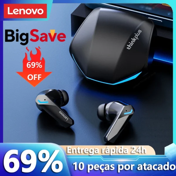 Lenovo-GM2 Pro 5.3 Fones de ouvido sem fio Bluetooth com microfone, fone de ouvido original, baixa latência auscultadores, HD Call, modo duplo, Gaming Headset