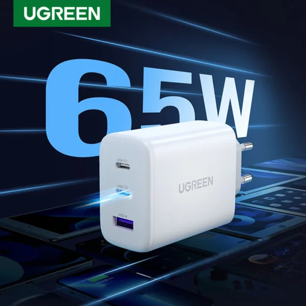 Ugreen 65w pd carregador de carga rápida 4.0 3.0 tipo c pd usb carregador para iphone 14 13 12 pro max carregador rápido para portátil pd carregador