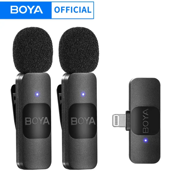 Boya BY-V microfone sem fio profissional lavalier mini lapela microfone condensador redução de ruído mic para iphone ipad android transmissão ao vivo gravação de jogos entrevista vlog gravação de piano Smartphone