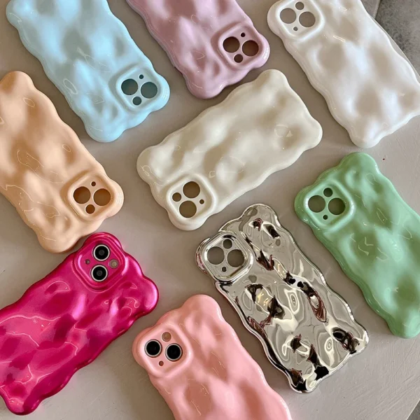 Qianliyao-3D Bolha Onda Padrão Phone Case, à prova de choque tampa traseira, iPhone 14, iPhone 13, iPhone 12, iPhone 11 Pro Max, iPhone 14Pro Max, iPhone 14Pro - Image 3