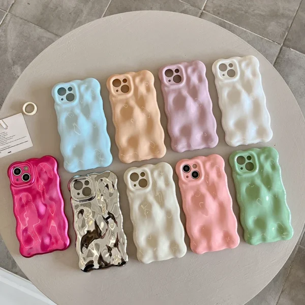 Qianliyao-3D Bolha Onda Padrão Phone Case, à prova de choque tampa traseira, iPhone 14, iPhone 13, iPhone 12, iPhone 11 Pro Max, iPhone 14Pro Max, iPhone 14Pro - Image 4