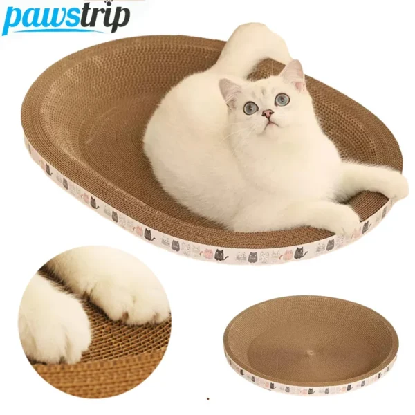 Scratcher ondulado resistente ao desgaste Raspadores redondos e ovais, Brinquedos Garra de Moagem para Gatos, Cama para Gato, Acessórios Ninho