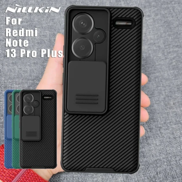 Nillkin para xiaomi redmi note 13 pro plus 5g caso lente de proteção da câmera fosco duro camshield 360 capa traseira completa - Image 2