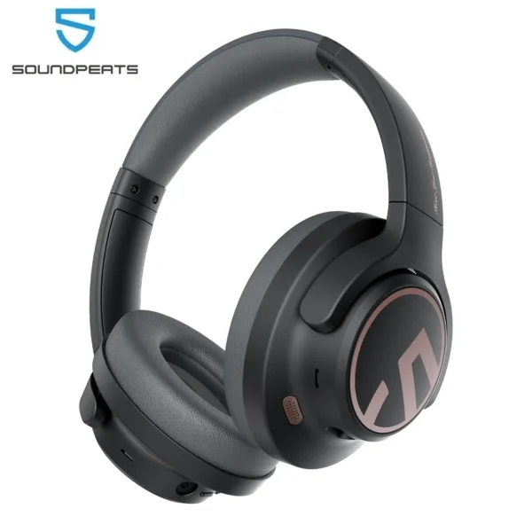 SoundPEATS Space Headphones Bluetooth 5.3 Híbrido com cancelamento de ruído ativo sem fio, reprodução de 123 horas, microfone, conexão multiponto