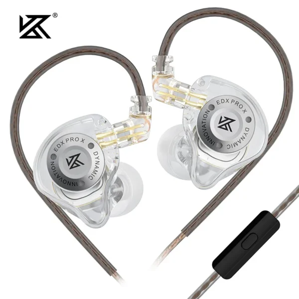 Kz edx pro x iem fones de ouvido unidade dinâmica alta fidelidade graves profundos som earbud esporte música com cancelamento ruído fone com cabo destacável