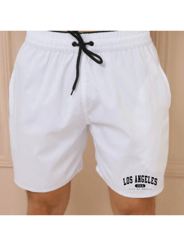 Bermuda Shorts Mauricinho LOS ANGELES Masculino Tactel Grosso Varias Cores Liso Moda Praia Verão