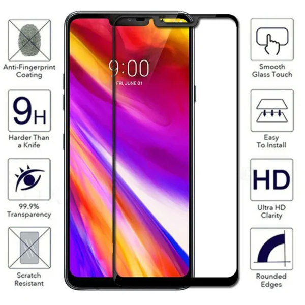 Película de vidro temperado para lg g7 one, 2 peças filme protetor de tela de cobertura total para lg g7 thinq para lg g7 fit vidro - Image 4