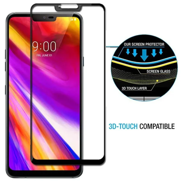 Película de vidro temperado para lg g7 one, 2 peças filme protetor de tela de cobertura total para lg g7 thinq para lg g7 fit vidro - Image 6