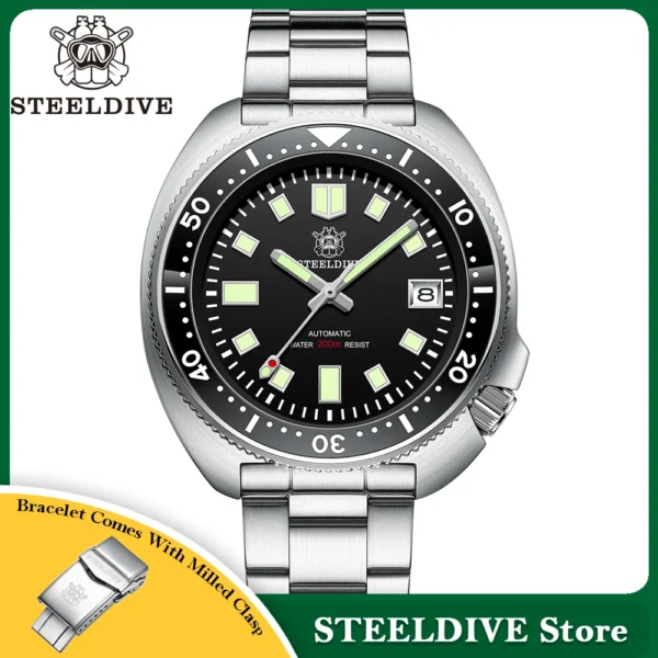 Steeldive relógio automático do SD1970-Men, NH35 Dive Watch, nova chegada, 2020