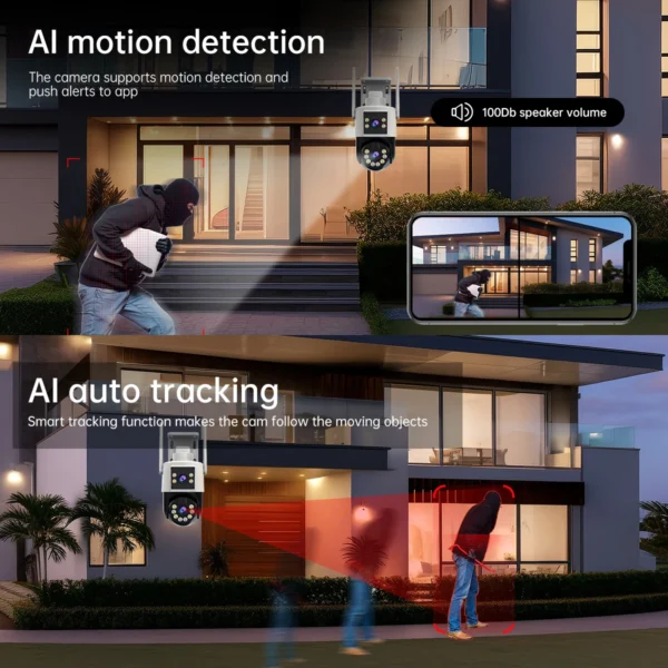 Jooan 10mp 6mp ptz wifi câmera ao ar livre lente dupla tela dupla câmera ip ai rastreamento proteção de segurança cctv câmera de vigilância - Image 4