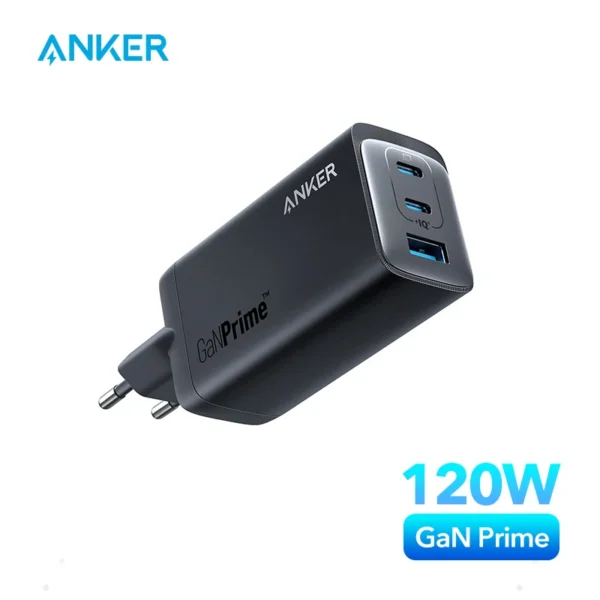 Anker-USB Tipo C Carregador de carregamento rápido, iPhone 15 Pro Max, Carregador Galaxy 737, Carregador GaN 120W