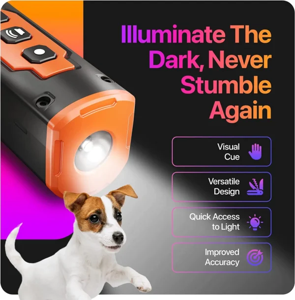 Ultrasonic Dog Training Device, Pet Dog Repeller, recarregável, Anti Bark, dissuasor dispositivo com lanterna LED, Lançamento de 2023 - Image 5