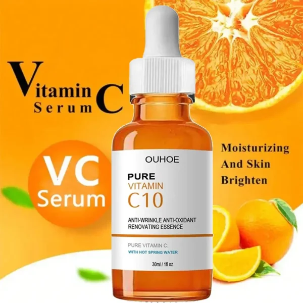 Soro da cara do removedor do enrugamento da vitamina C, levantamento, firmando, desvanece-se linhas finas, antienvelhecimento, essência, clareamento, ilumina, nutre, cuidados com a pele