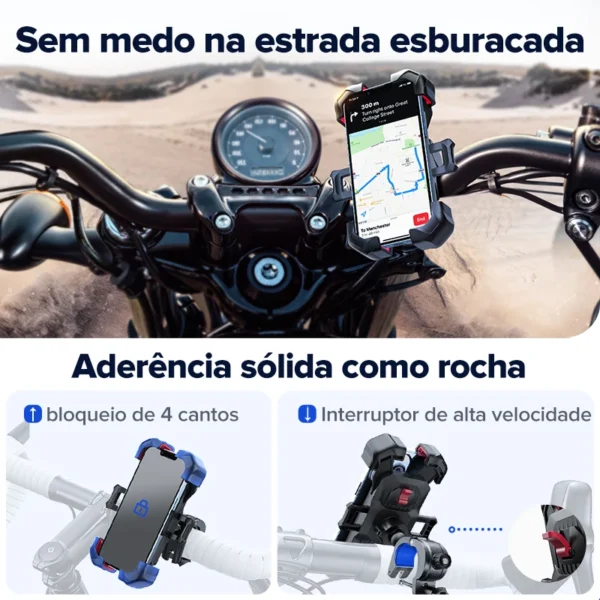 Joyroom-Suporte do telefone da bicicleta para a bicicleta, 360 ° vista, suporte à prova de choque universal, suporte do telefone móvel, GPS Clip, 4.7-7" - Image 6