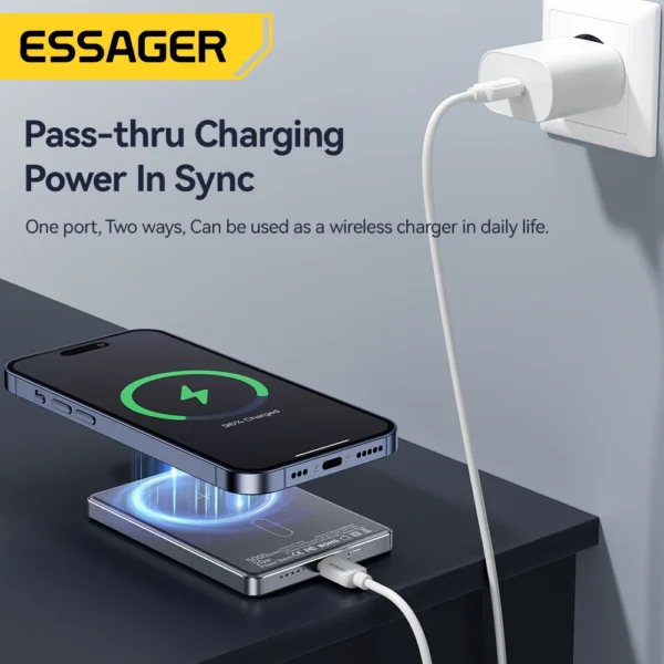 Essager fino sem fio power bank magnético 20w 5000mah portátil de carregamento rápido bateria externa para magsafe para iphone 15 14 13 12 - Image 7