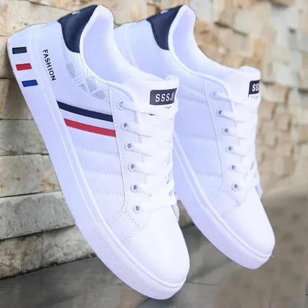 Tênis masculino branco sapatos casuais masculinos originais leves sapatos de luxo para homens respirável apartamentos tênis chaussure hommes - Image 5