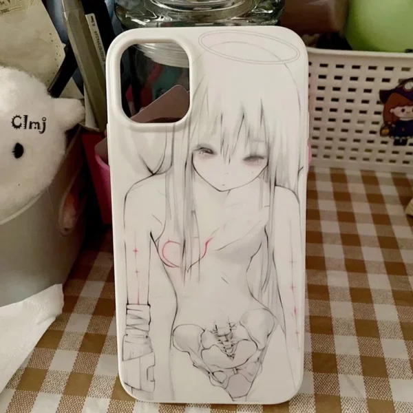 Caso Telefone Menina Anime, Y2K, 11, 13, 12 Mini, 14 Pro, 15 Plus, XR, X, XS Max, 7, 8, Clmj-Capa de Silicone para iPhone, se, 2020 - Image 4