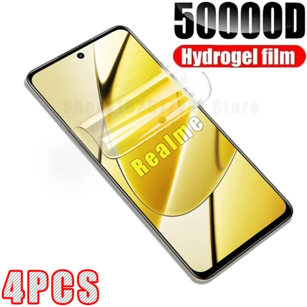 Filme de hidrogel para Realme, Película de capa completa, 11, 4G, 11X, 5G, 11 Pro Plus, 10, 10s, 10T, 10 Pro Plus, 4pcs - Image 2