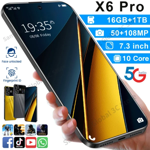 X6 Pro Smartphone Versão Global, Celular Xiaomi, Android, Celular Desbloqueado, NFC, Dual Sim, 16 GB + 1TB, 4G, 5G, 2024, Original