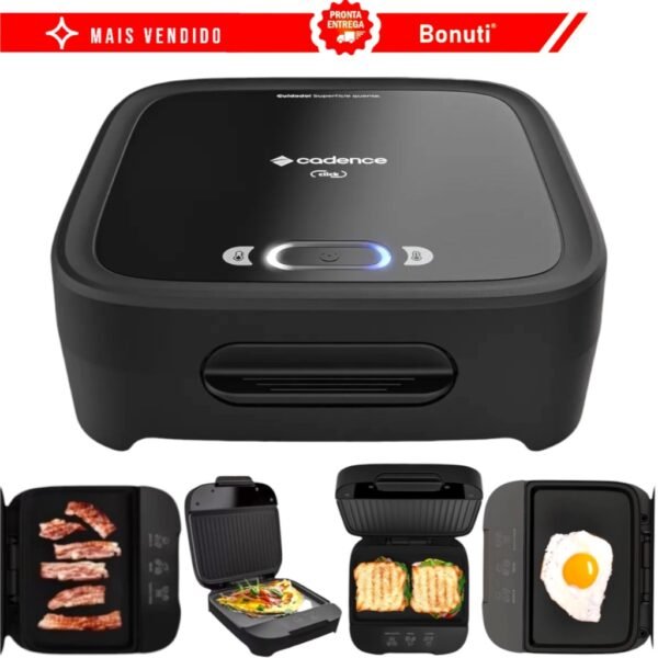 Grill Sanduicheira Click Cadence SAN400 Elétrica Antiaderente Crepeira Misteira Chapa