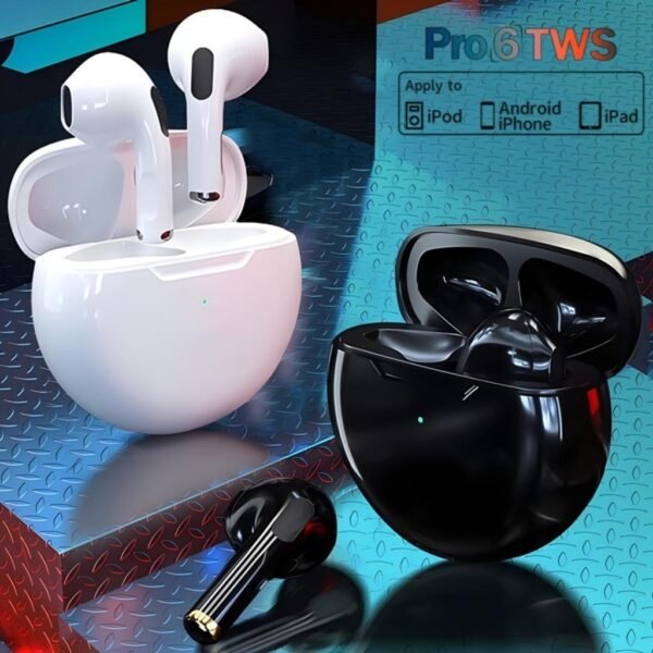 Air Pro6 Tws Novos Fones De Ouvido Sem Fio Bluetooth 5.2 Esportivos Com Música Para Todos Os Smartphones É Adequado A Maioria Dos Telefones Celulares