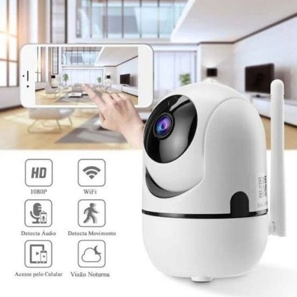 Camera Ip Wifi Giratoria 720p Estilo Baba Eletronica Com Visao Noturna e Alerta De Movimento