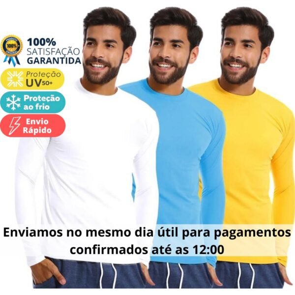 Camisa Proteção Solar Uv+50 Camiseta Segunda Pele Térmica Promoção Premium Várias Cores