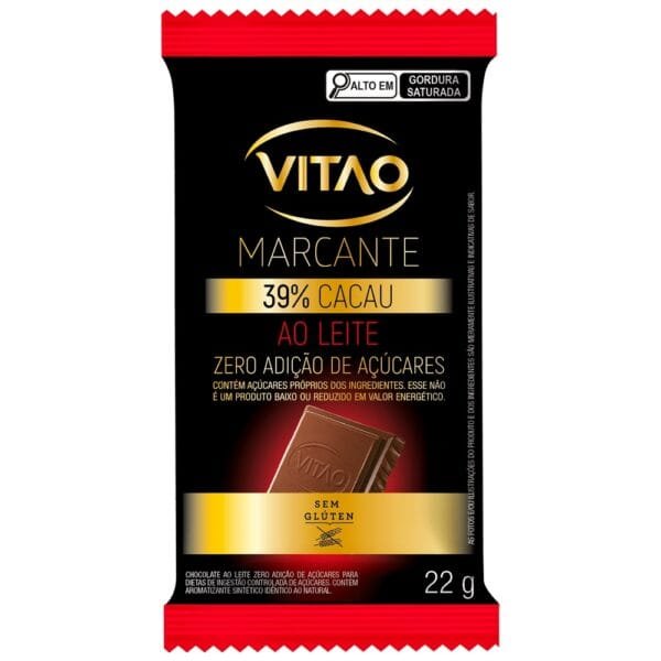 Chocolate Marcante Ao Leite Zero Açúcar Vitao 22g