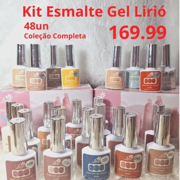 Esmalte em Gel Top Lirió Kit com 36 un  Led Uv Lindas