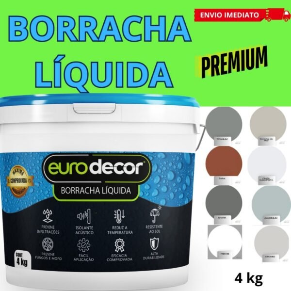 Tinta Borracha Líquida 4kg Impermeabilizante Premium Várias Cores