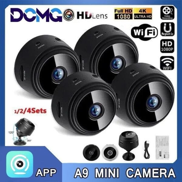 Kit 1/2/3/4 Câmeras A9 HD Mini com visão noturna Wifi Câmera 1080P Vigilância