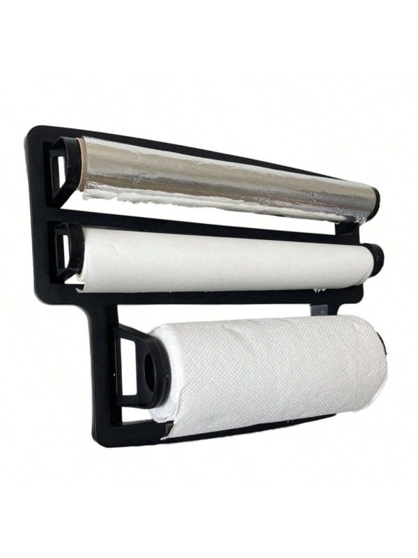 Porta Rolos Papel Toalha Aluminio Suporte Cozinha Triplo De Parede