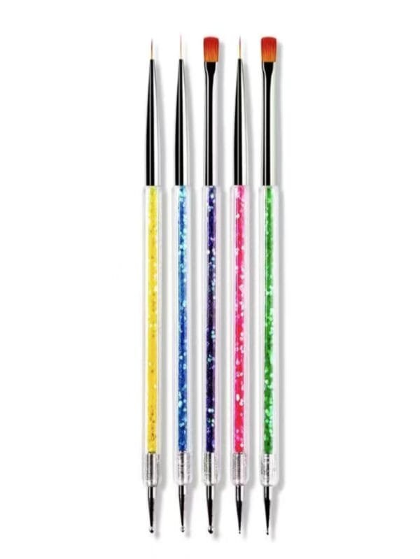 Kit de pinceis Reto para unha Gel UV com 5 unidades Entrega aleatória de cores