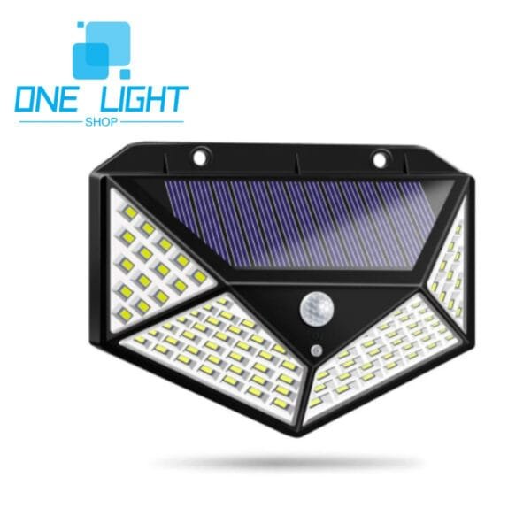 100 LED Luminária Energia Solar Parede 100 Led Sensor Presença 3 Funções Lampada de Alta Luminosidade