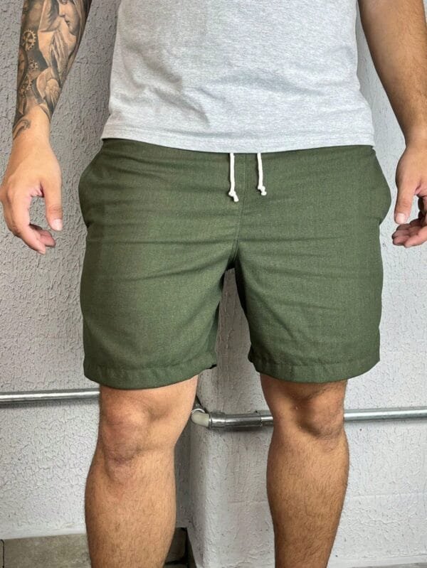 Bermuda Linho Masculino Com Cordão