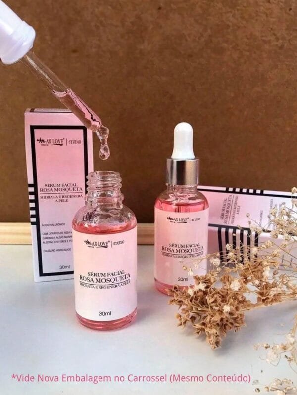 Sérum Facial Rosa Mosqueta Hidrata e Regenera a Pele - Max Love