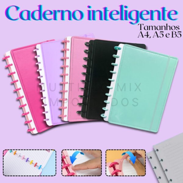 Caderno Inteligente Grande de Discos Liso Pode Adicionar E Remover Folhas Papelaria Fofa Versátil