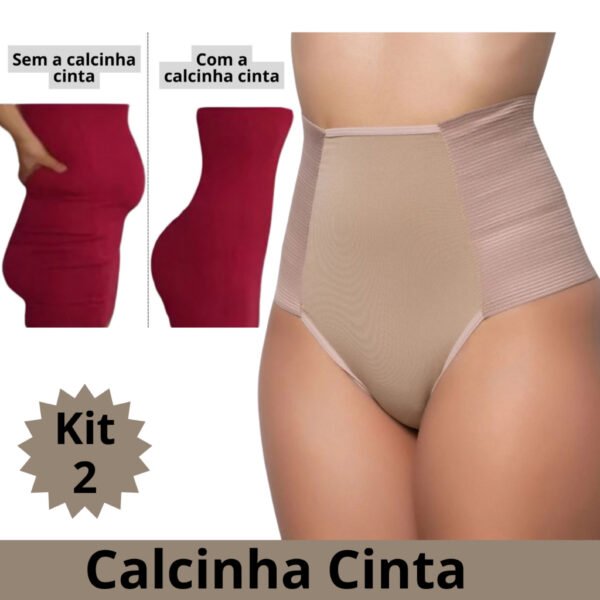 Kit 2 Calcinha Cinta Modeladora Cós Alto  - Manu