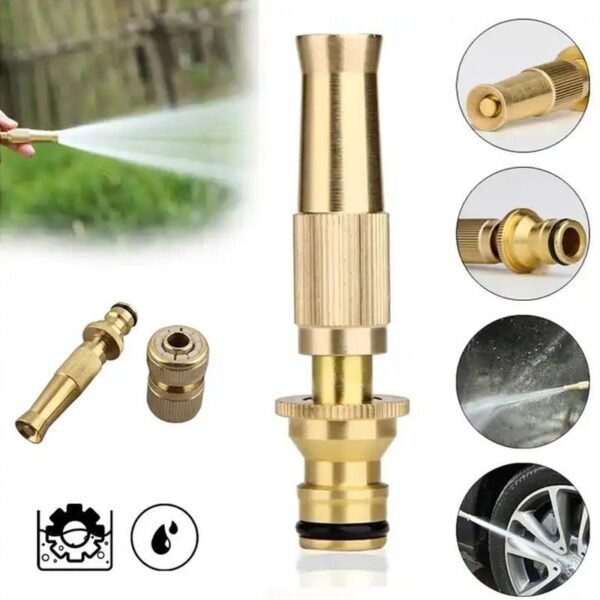 Bico de Mangueira de Alta Pressão 1/2" com Conector e Esguicho para Limpeza