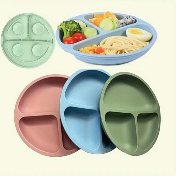 Prato Infantil de Silicone com Ventosa