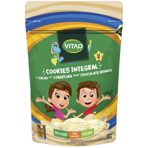 Cookies Integral Cacau Coberto Kids Vitao 80g