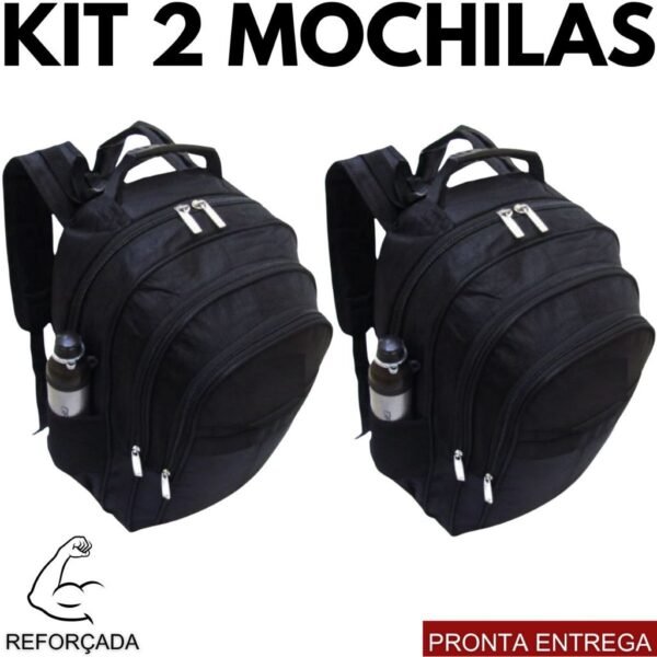 Kit 02 Mochila Escolar Bolsa Resistente Masculino Feminino Oferta