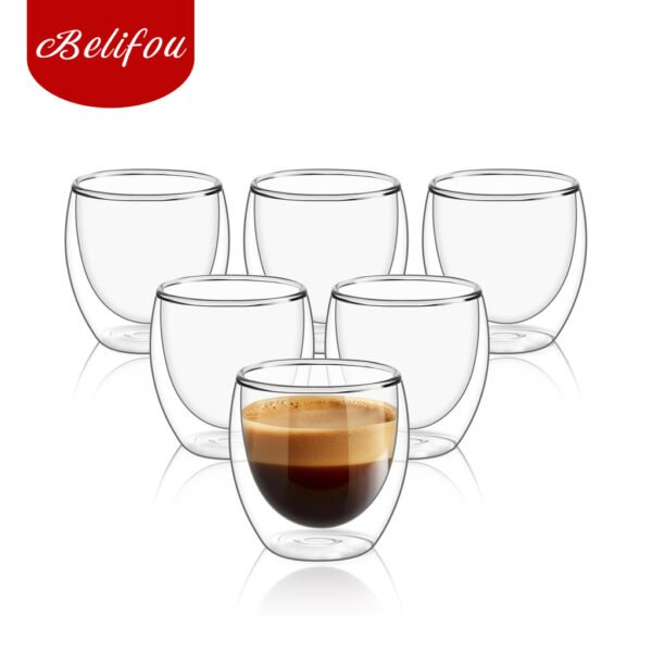 Belifou Vidro Caneca De Café Dupla Isolamento Térmico - Gaia