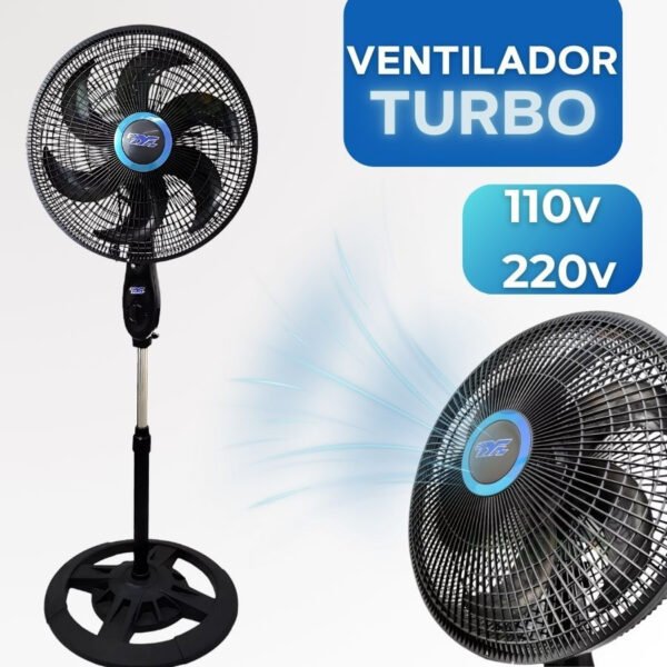 Ventilador De Coluna Preto 40cm Turbo 6 Pás ventilador de pé 110v/220v