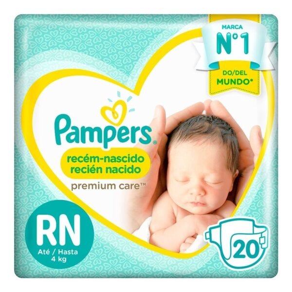 Fralda Descartável Pampers Premium Care Recém-Nascido RN 20 Unidades