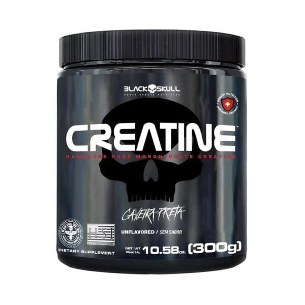 Creatina Monohidratada Pote 300g - Black Skull